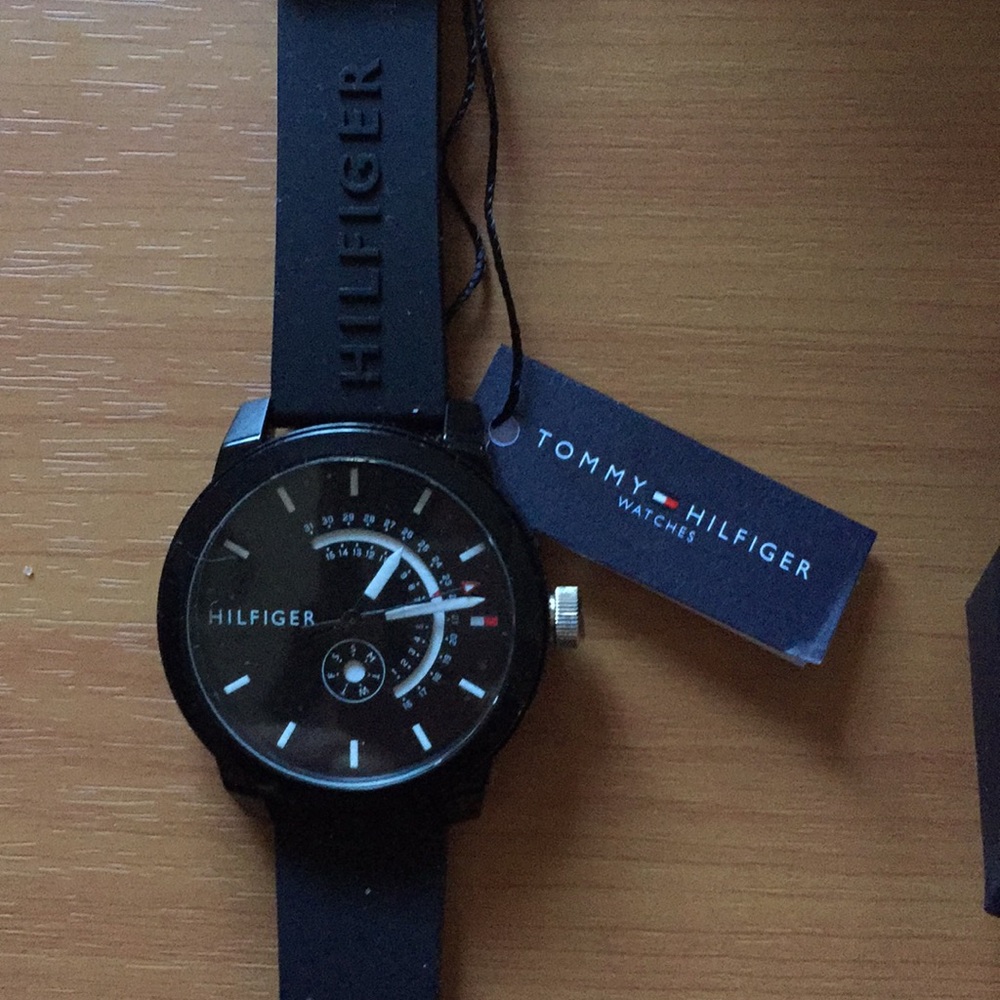 Tommy Hilfiger w/ black silicone strap watch